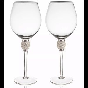 David Tutera Rhinestone Wedding Decorative Wine Glasses